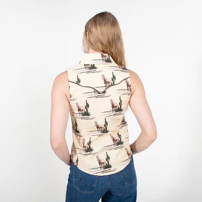 Rock&Roll Women's Sleeveless Retro Shirt