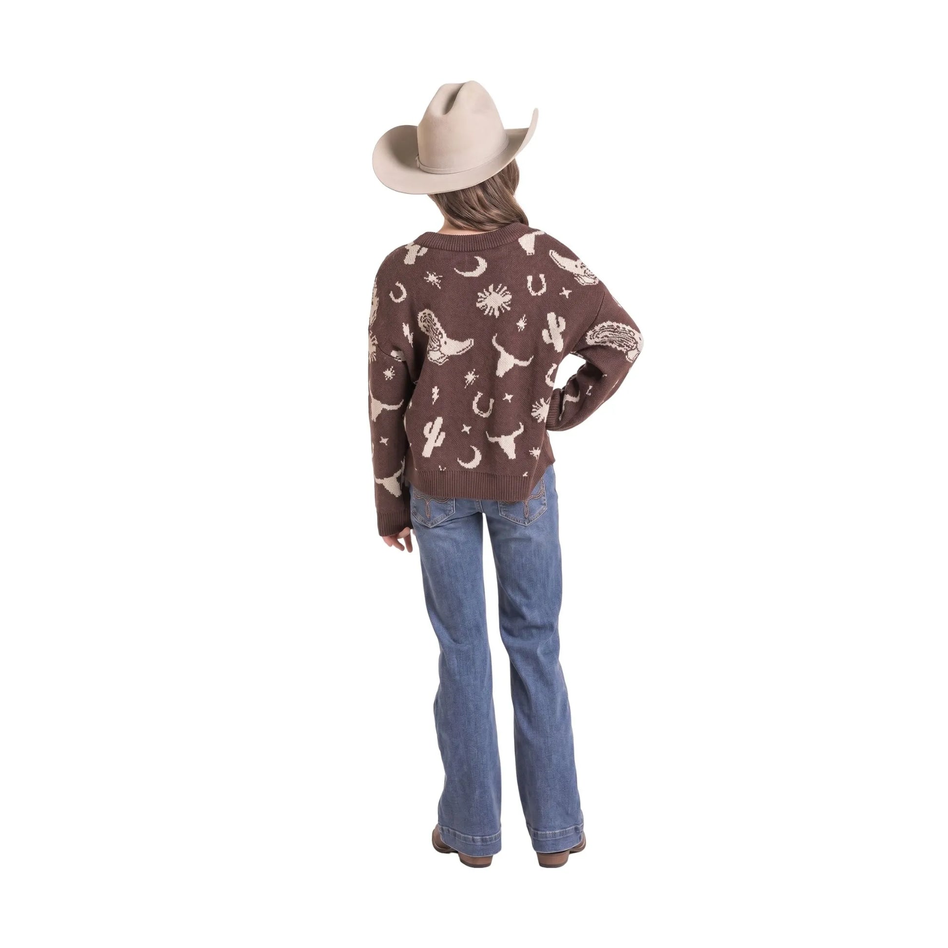 Rock&roll Girl's Western Print Sweater - Rock & Roll Denim