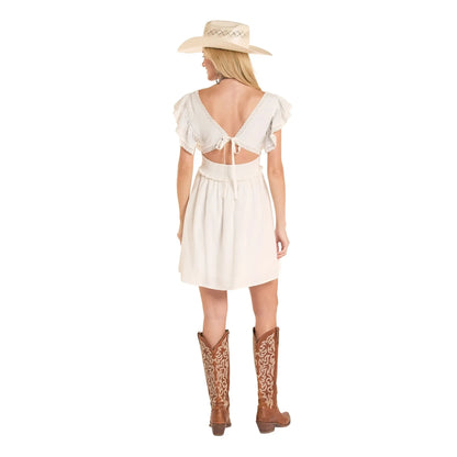 Rock and Roll Women's Embroidered Mini Dress