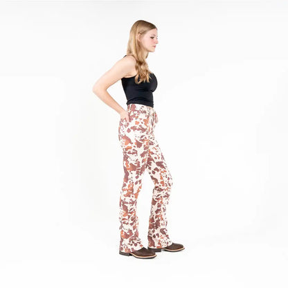 Rock & Roll Denim Women's Cowhide Print Boot Cut Jeans
