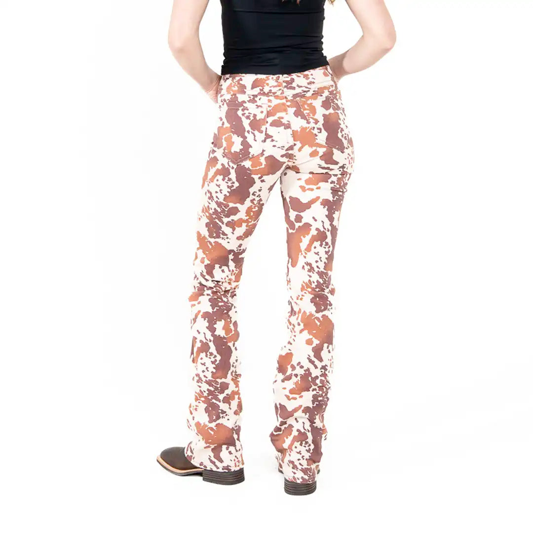Rock & Roll Denim Women's Cowhide Print Boot Cut Jeans