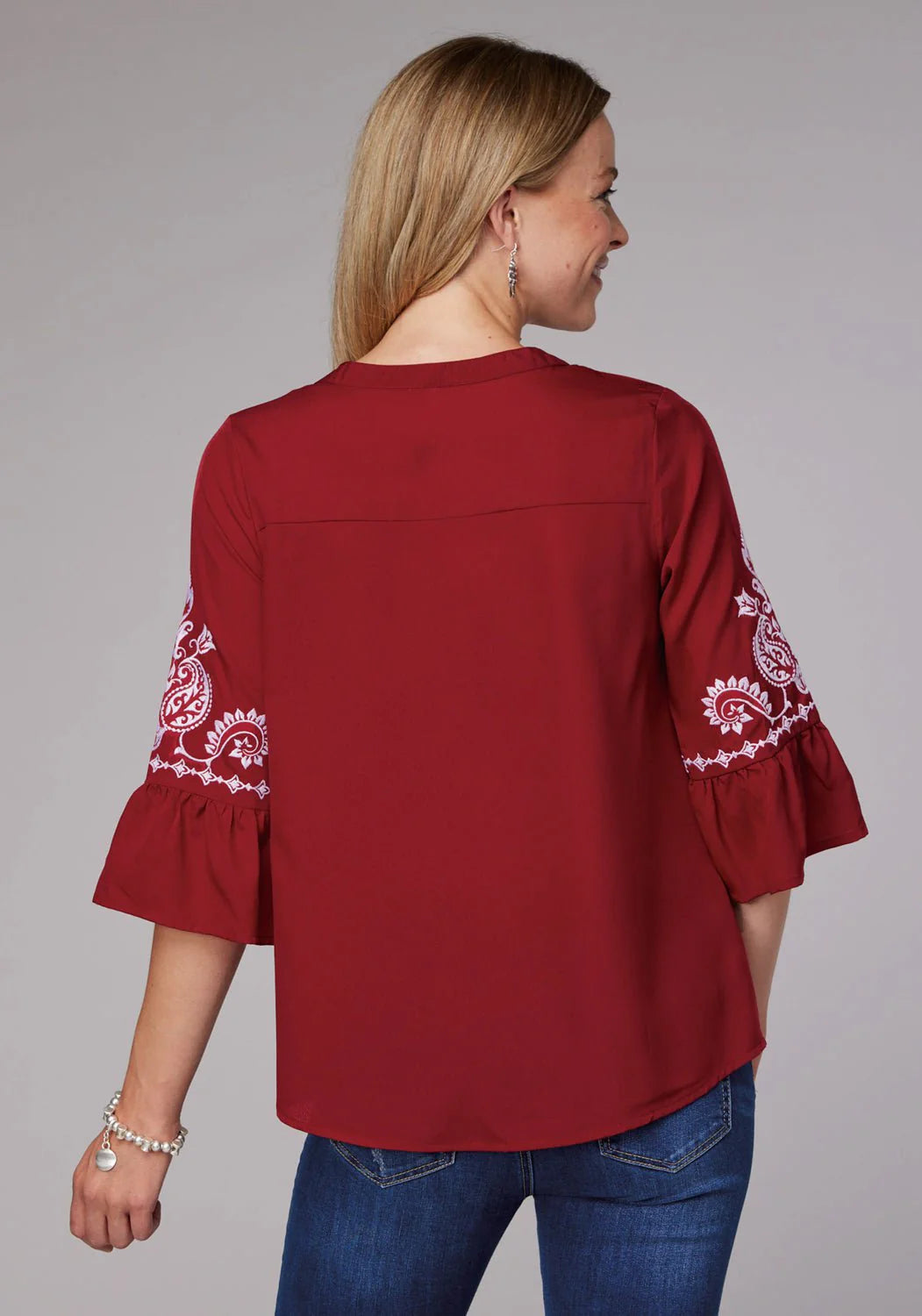 Roper Bell Sleeve Womens Top Red