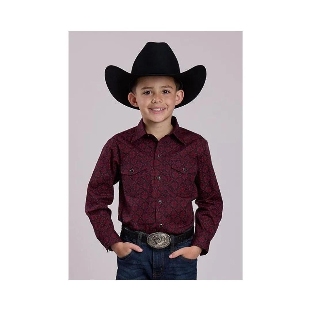 Roper Boy's Amarillo Long Sleeve Western Shirt Match Dad weis-western-wear