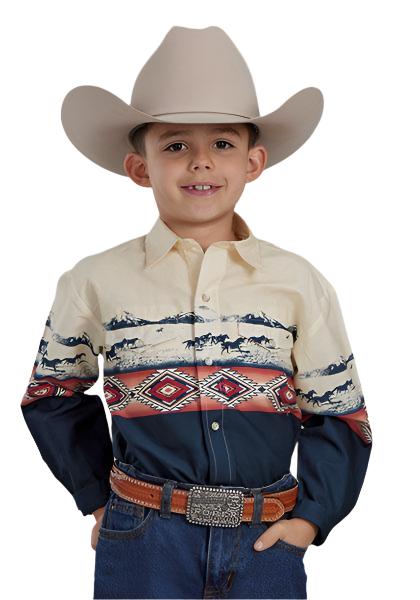 Roper Boy's Button Up Shirt Open Range Border 03-030-0421-0648