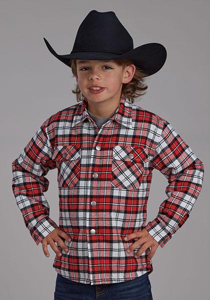 Roper Boy's Sherpa Lined Plaid Jacket 03-397-0119-1700AS