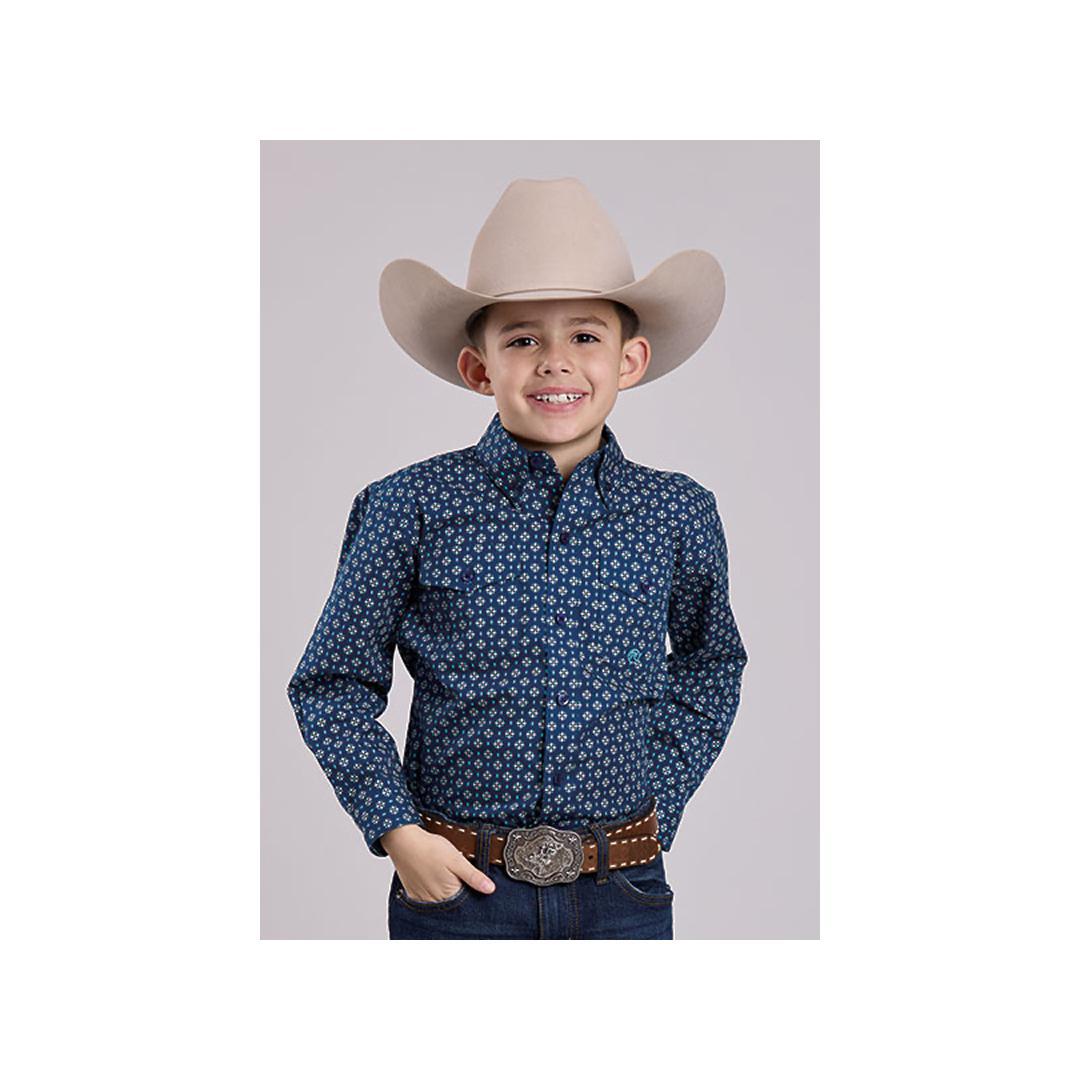 Roper Boy's Western Long Sleeve Button Down weis-western-wear