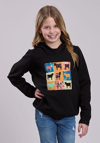 Roper Girl's Black Fleece Hooded Sweatshirt weis-western-wear
