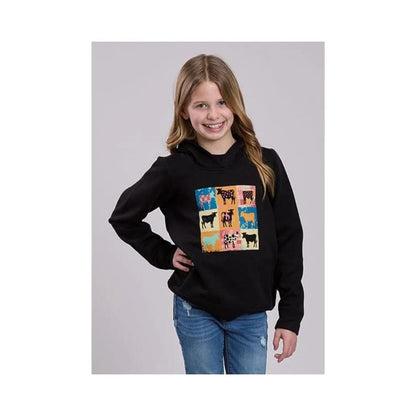 Roper Girl's Black Fleece Hooded Sweatshirt weis-western-wear