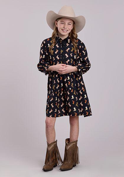 Roper Girl's Boot Printed Peasant Dress weis-western-wear