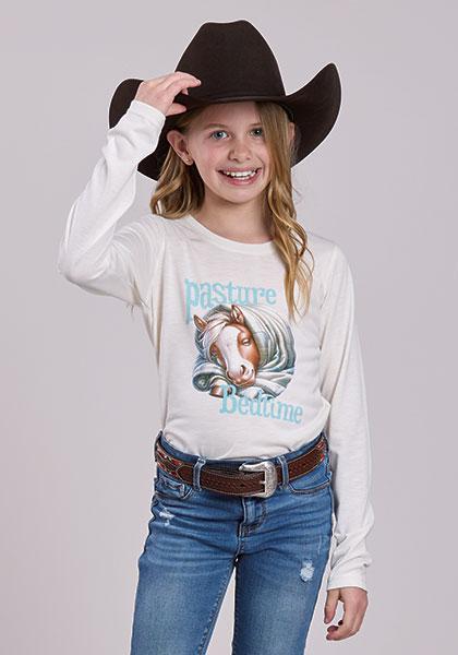 Roper Girl's Cream Jersey Knit Pasture Bedtime Long Sleeve weis-western-wear