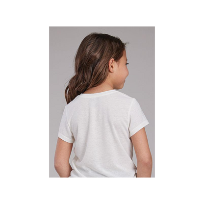Roper Girl's Cream Jersey Knit T-Shirt