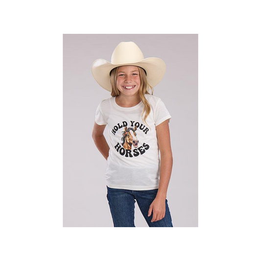 Roper Girl's Cream Jersey Knit T-Shirt