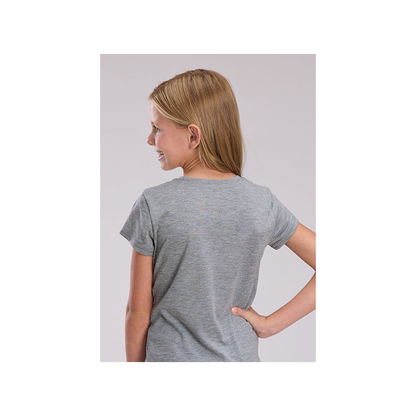 Roper Girl's Jersey Knit Yeehaw T-Shirt Grey