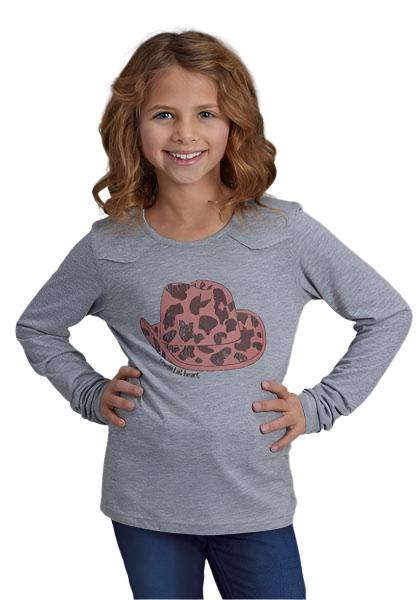 Roper Girl's Long Sleeve Jersey T- Shirt Cowboy Hat 03-009-0513-6137