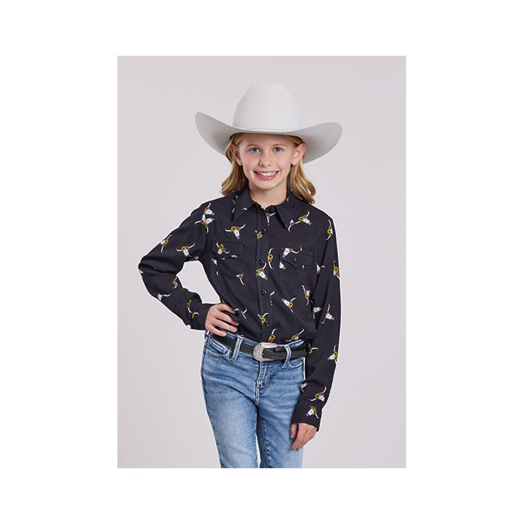 Roper Girl's Skull Long Sleeve Button Up Shirt weis-western-wear