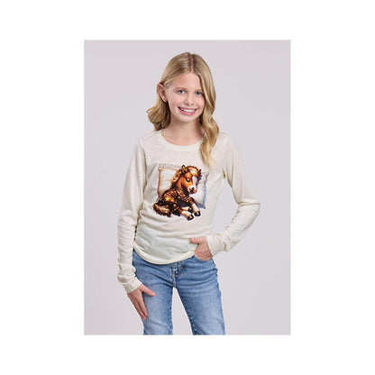 Roper Girl's Sleeping Horse Long Sleeve T-Shirt weis-western-wear
