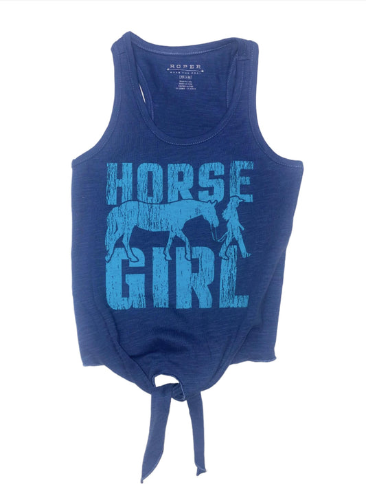 Roper Girl's Sleeveless Horse Girl Jersey RacerBack Shirt 03-009-0513-4022 BU