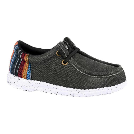 Roper Kid's Black Hang Loose Aztec Shoes