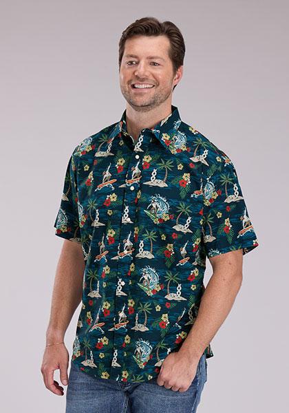 Roper Men's 2462 Panlosos Print Short Sleeve Shirt