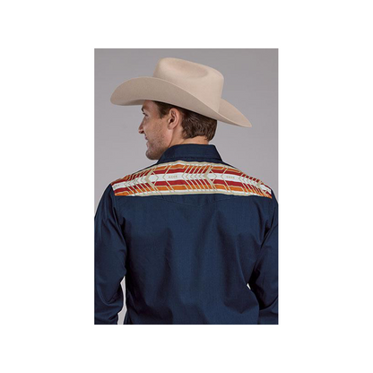 Roper Men's Border Print Snaps Long Sleeve Western Shirt