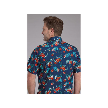 Roper Men's Hawaiian Print Snaps Short Sleeve Western Shirt