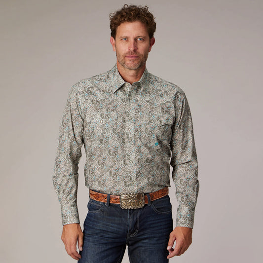 Roper Men's Long Sleeve Paisley Snap Shirt 03-001-0225-4033