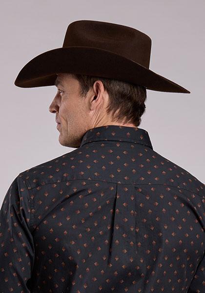 Roper Men's Long Sleeve Snap Diamond Print Shirt weis-western-wear
