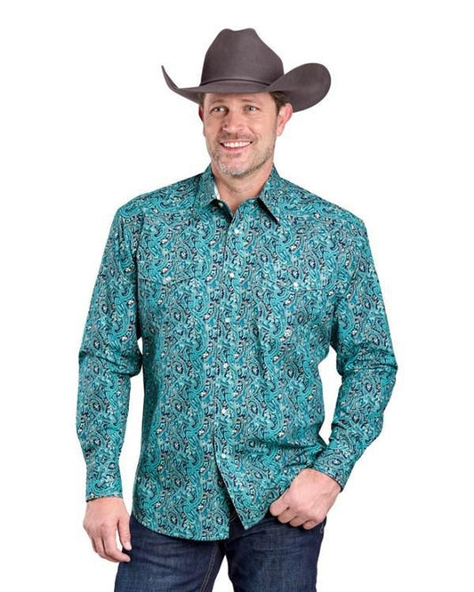 Roper Men's River Paisley Snap Long Sleeve Shirt weis-western-wear