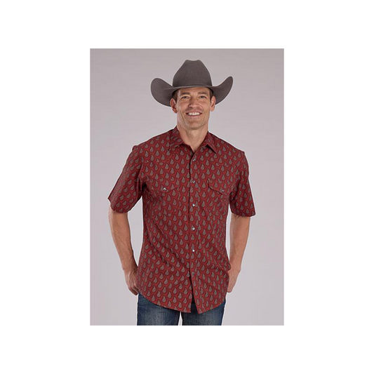 Roper Men's Short Sleeve Western Style Snap Shirt