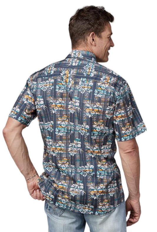 Roper Men's Snap Front Tropical Print Shirt