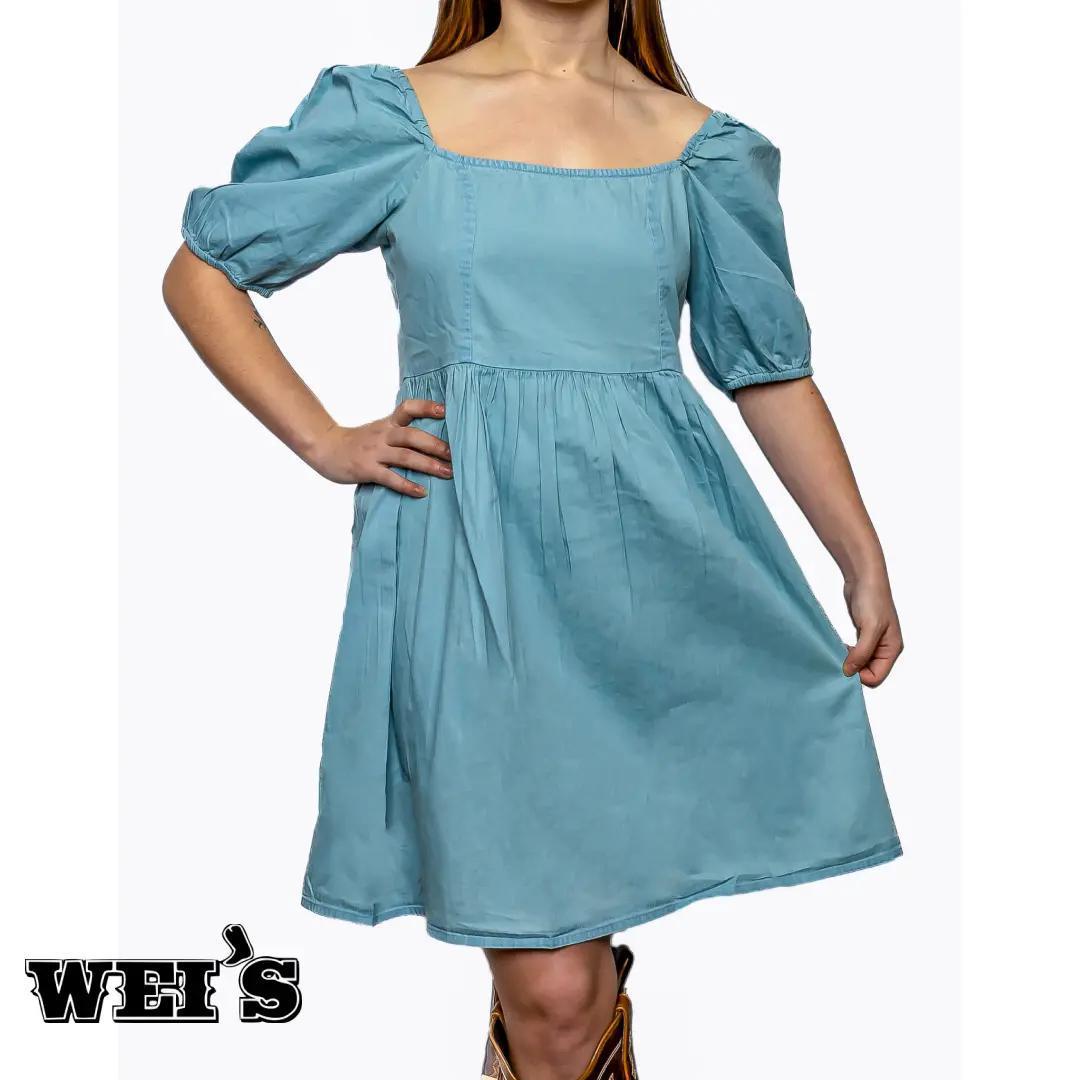 Roper Women's Baby Doll Dress Light Blue Denim 2087