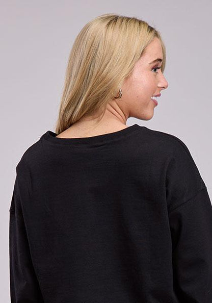 Roper Women's Black Fleece Crop Sweatshirt weis-western-wear