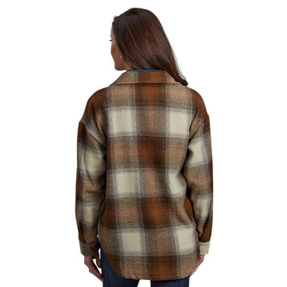 Roper Women's Brown Plaid Flannel Shirt Jacket 03-098-0119-1805