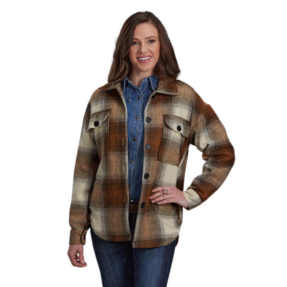 Roper Women's Brown Plaid Flannel Shirt Jacket 03-098-0119-1805