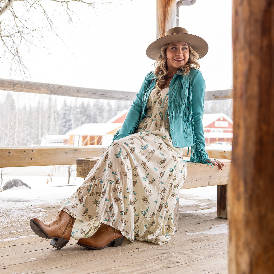 Roper Women's Printed Rayon Maxi Dress