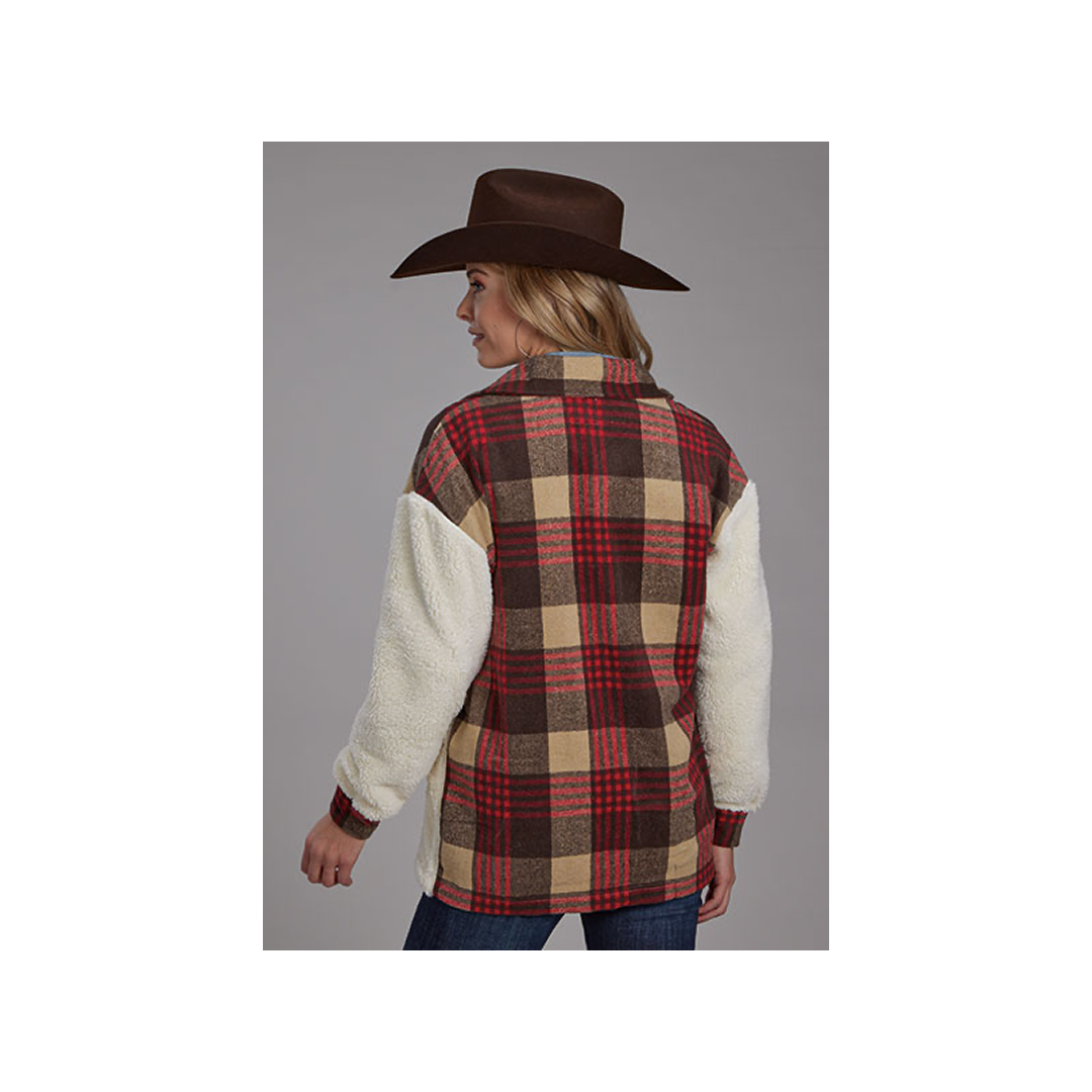 Roper Women's Shirt Jacket Plaid/ Sherpa weis-western-wear