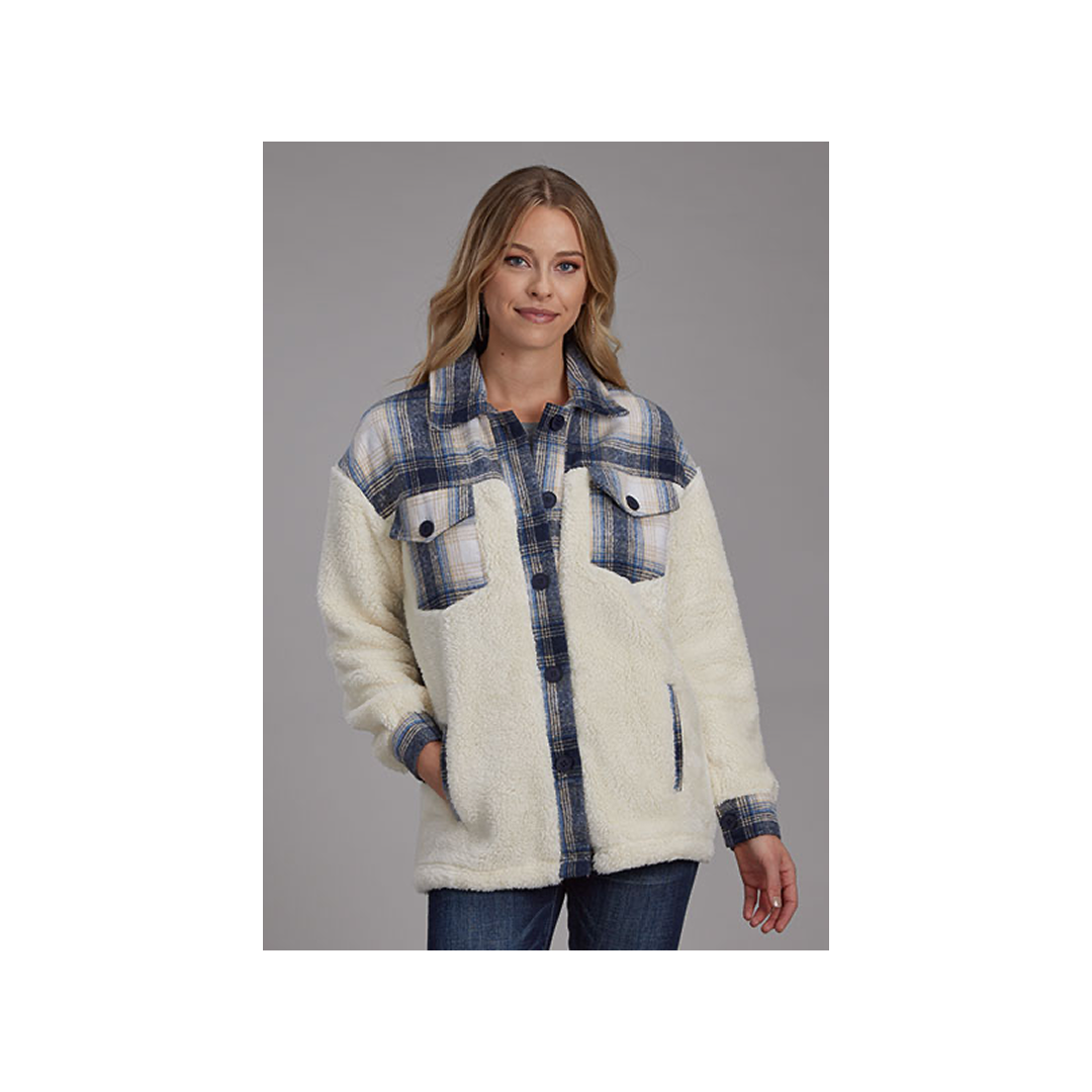 Roper Women's Shirt Jacket Plaid/ Sherpa weis-western-wear
