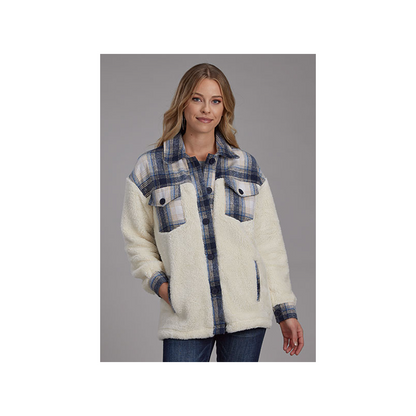 Roper Women's Shirt Jacket Plaid/ Sherpa weis-western-wear