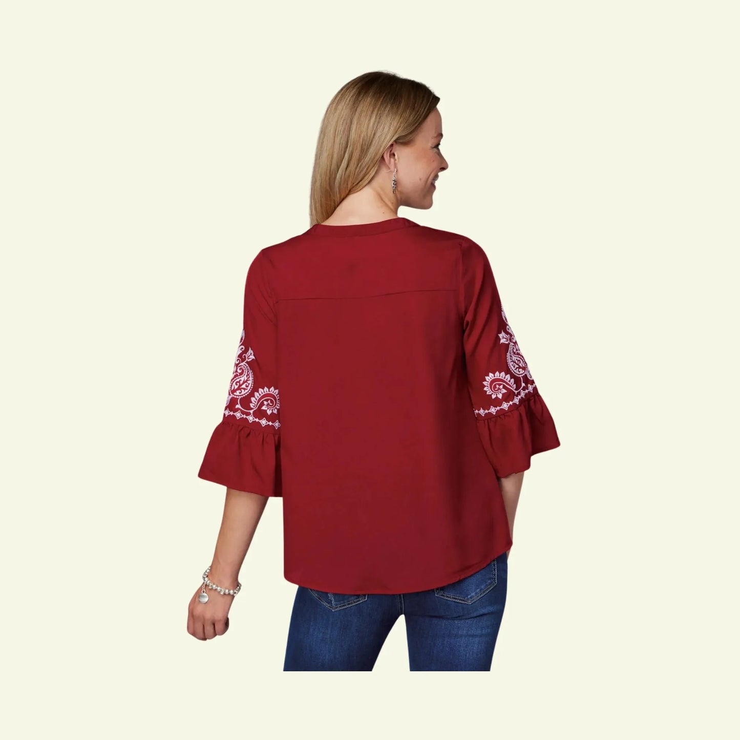 Roper Women's Bell Sleeve Top Red