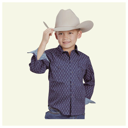 Roper Boy's Aztecs Print Button Up Shirt