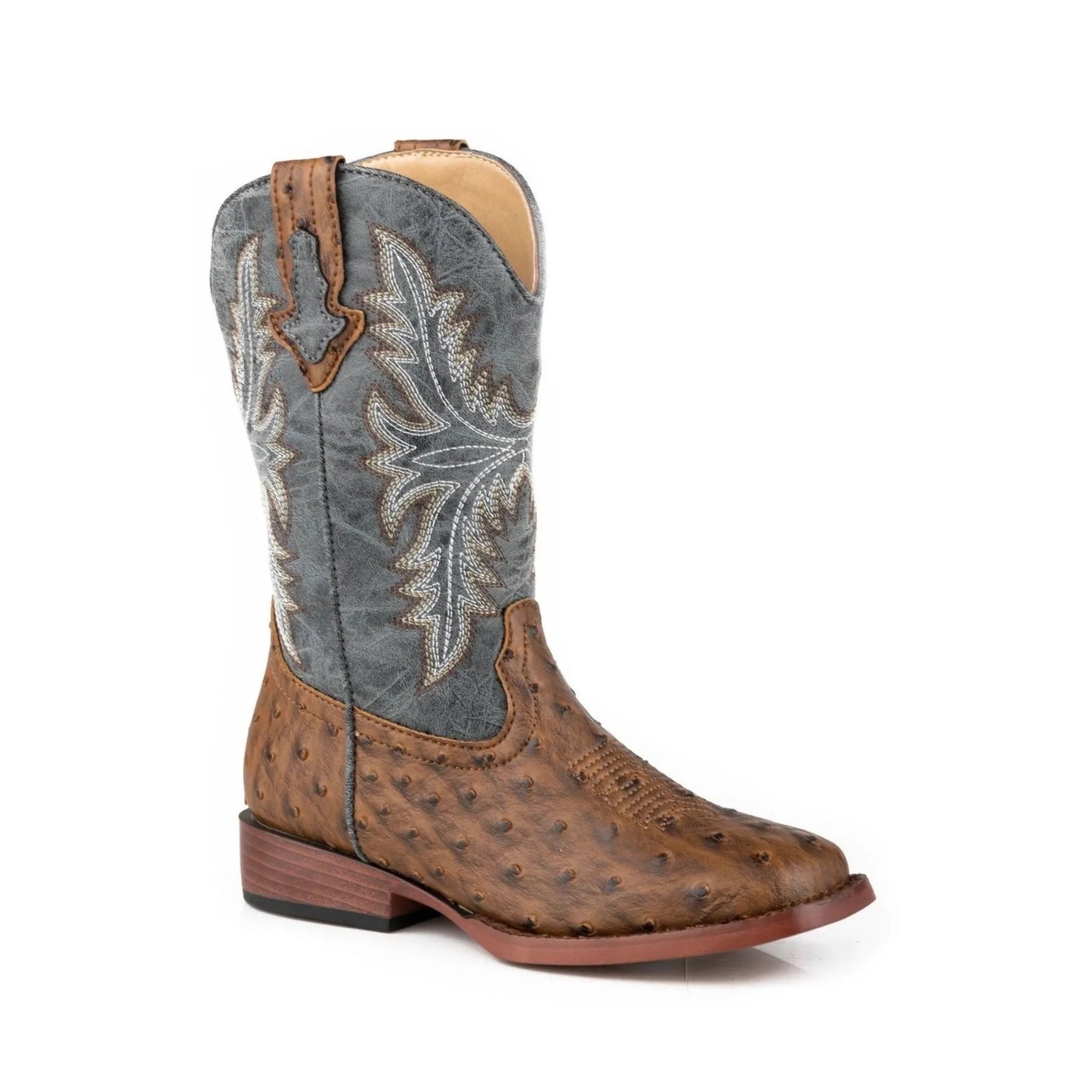 Roper Boy's Henry Brown Vamp Faux Ostrich