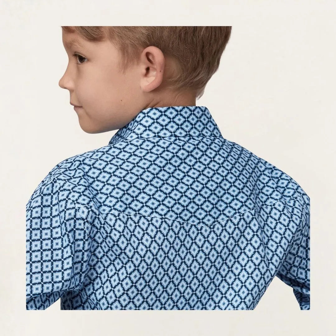 Roper Boy's Long Sleeve Amarillo Snap All Over Print Stretch