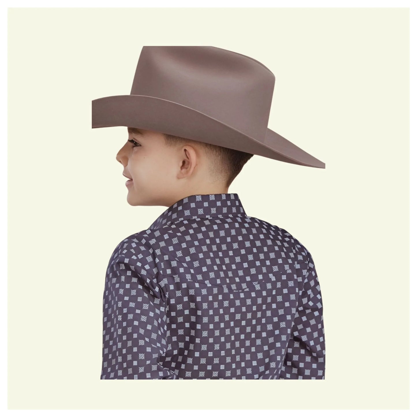 Roper Boy's Long Sleeve Button Up Navy And White Squares