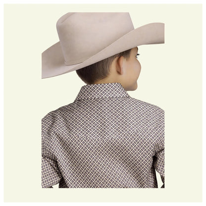 Roper Boy's Pinwhell Fouldard Snaps Long Sleeve Western Shirt