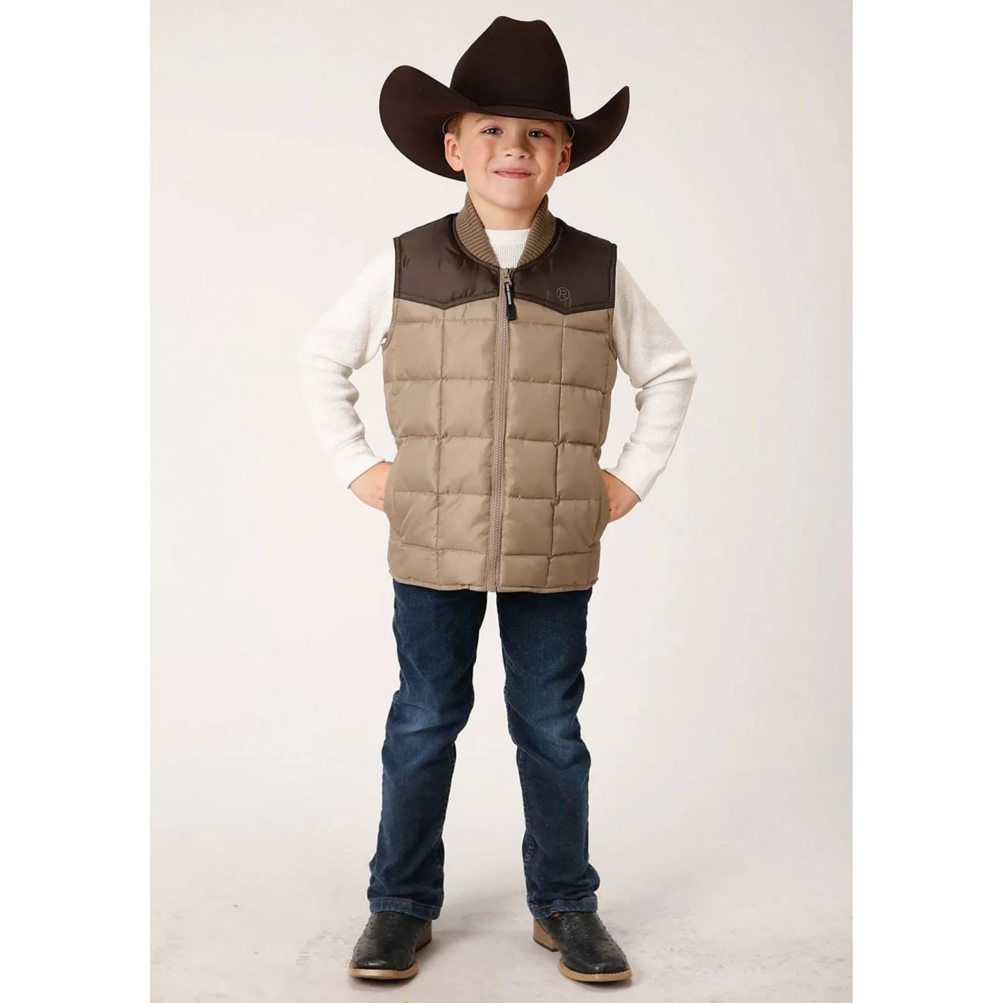 Roper Boy's Quilted Poly-Filled Vest