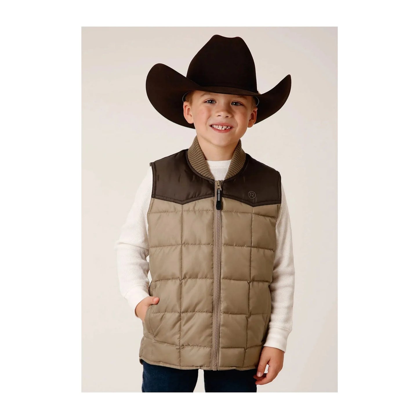 Roper Boy's Quilted Poly-Filled Vest