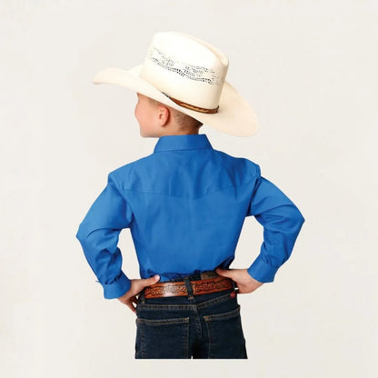 Roper Boy's Western Long Sleeve Shirt Blue