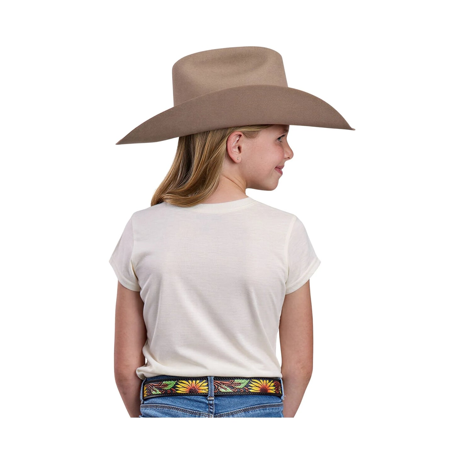 Roper Girl's Cream Printed Jersey Knit Short Sleeve Tee