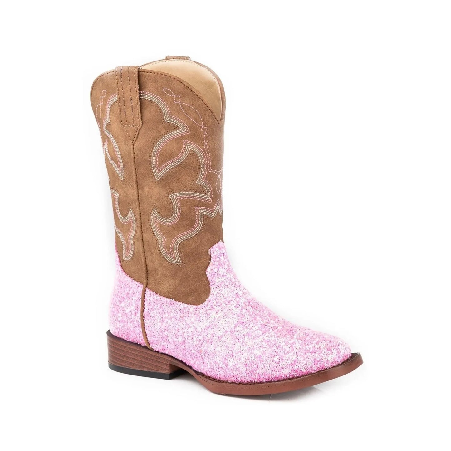 Roper Little Girl's Brown/Pink Glitter Cowboy boots