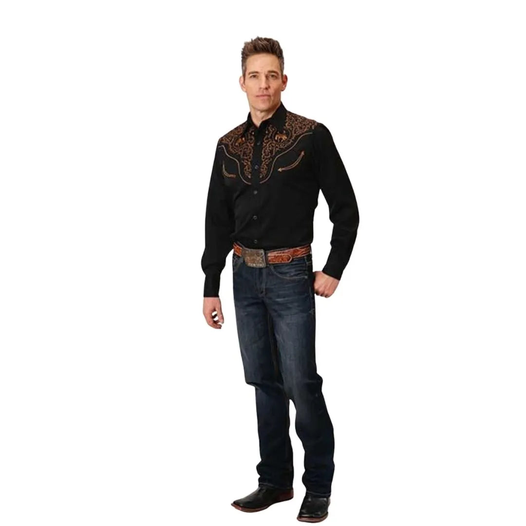 Roper Men's Embroidered Western Shirt ~ BUCKING BRONC weis-western-wear
